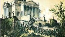 L'assalto a Villa Capra (La Rotonda). Disegno conservato nei musei civici di Vicenza (tratto da Wikipedia)